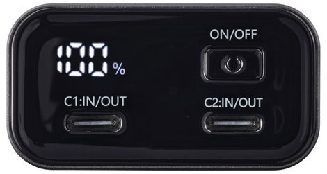 VOLTCRAFT VC-C902 Powerbank 10000 mAh Power Delivery 3.0 Lítiumion Szürke (matt) állapotjelző 2. kép
