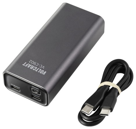 VOLTCRAFT VC-C902 Powerbank 10000 mAh Power Delivery 3.0 Lítiumion Szürke (matt) állapotjelző 4. kép