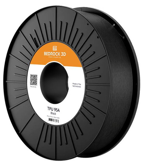 BEDROCK 3D TPU-2308b075 TPU 95A Black 2.85 mm 750 g 3D nyomtatószál TPU 2.85 mm 750 g Fekete 1 db