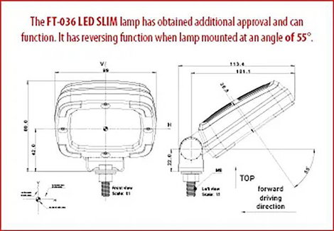 Fristom Munkafényszóró, Tolatófényszóró 12 V/DC, 24 V/DC, 30 V/DC LED Arbeitsleuchte FT-036 SLIM 12- 6. kép