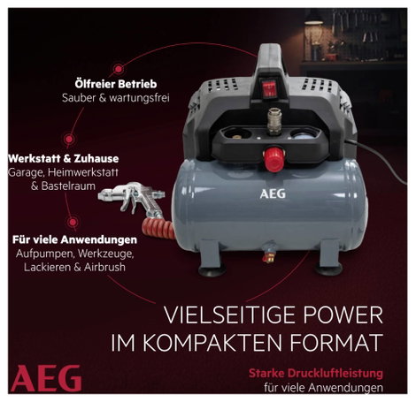 AEG AEG KL6 Sűrített levegős kompresszor 6 l 8 bar 4. kép