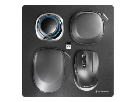 3Dconnexion 3Dconnexion SpaceMouse Wireless Kit 2 - 3D-Maus WLAN egér Bluetooth™ Optikai Fekete 7 Go