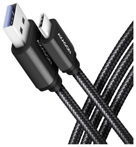 AXAGON USB C kábel USB 3.2 Gen1 USB-A dugó, USB-C® dugó 2 m Fekete BUCM3-AM20AB