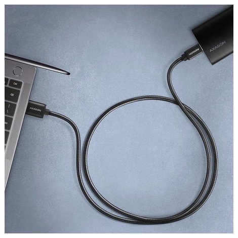 AXAGON USB C kábel USB 3.2 Gen1 USB-A dugó, USB-C® dugó 2 m Fekete BUCM3-AM20AB 2. kép
