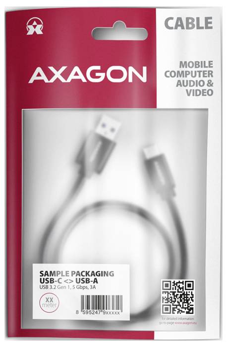 AXAGON USB C kábel USB 3.2 Gen1 USB-A dugó, USB-C® dugó 2 m Fekete BUCM3-AM20AB 3. kép