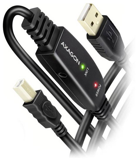 AXAGON USB kábel USB 2.0 10 m Fekete ADR-210B