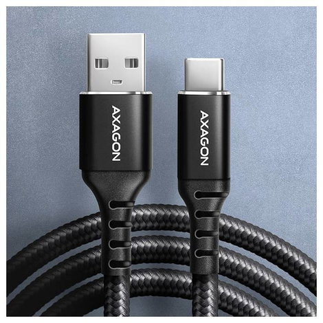 AXAGON USB C kábel USB 2.0 USB-A dugó, USB-C® dugó 2 m Fekete BUCM-AM20AB 2. kép