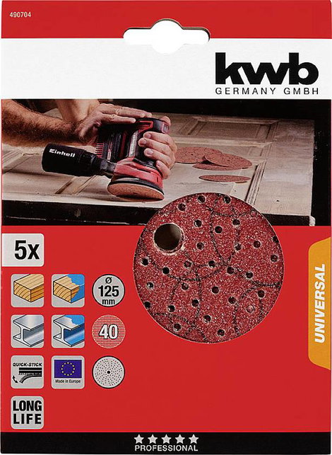 kwb 490704 Csiszolókorong Ø 125 mm 5 db 2. kép