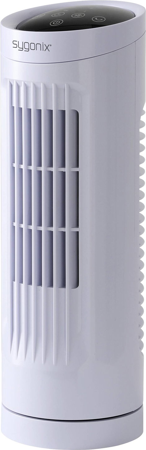 Sygonix Oszlopventilátor 20 W (Ø x Ma) 111 mm x 328 mm Fehér Időzítő, Forgó, LED-es visszajelző lámp