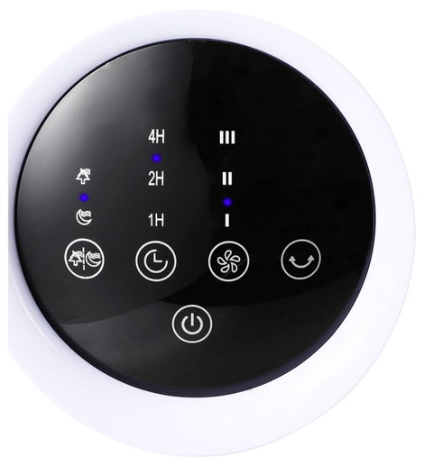Sygonix Oszlopventilátor 20 W (Ø x Ma) 111 mm x 328 mm Fehér Időzítő, Forgó, LED-es visszajelző lámp 5. kép