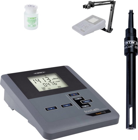 WTW inoLab® Cond 7110 SET 1 Vezetőképesség mérő műszer Vezetőképesség, Hőmérséklet, TDS, Sótartalom,