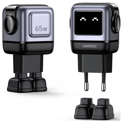 UGREEN UGREEN Uno CD361 65W Charger black 2C1A Töltőadapter 65 W Szürke