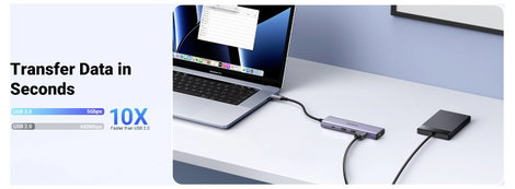 UGREEN USB-C® dokkoló állomás CM511 6-in-1 USB-C Hub Beépített kártyaolvasóval 10. kép
