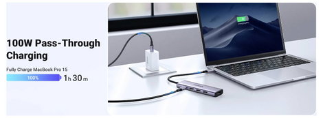 UGREEN USB-C® dokkoló állomás CM511 6-in-1 USB-C Hub Beépített kártyaolvasóval 9. kép