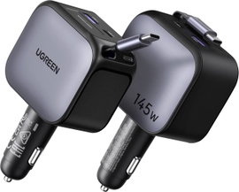 UGREEN EC604 145W Car Charger 2C1A Jármű töltőkészülék 145 W USB-C® alj, USB-C® dugó, USB-A alj Szür