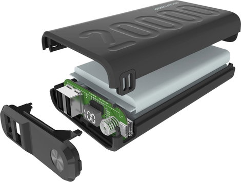 RealPower PB-20000PD+ Powerbank 20000 mAh LiPo Fekete 2. kép