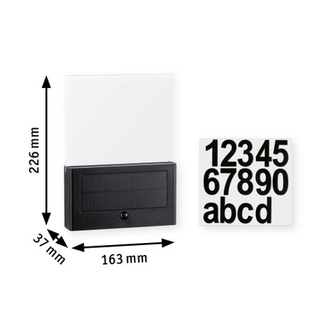 Paulmann 94725 Neda IP44 2200K Napelemes házszám megvilágítás EEK: A (A - G) 1 W Antracit 4. kép