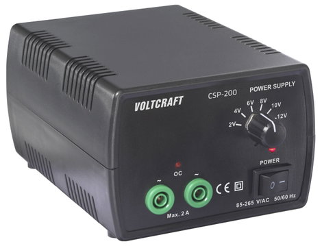 VOLTCRAFT CSP-200 Labortápegység, szabályozható 2, 4, 6, 8, 10, 12 V, V, V, V, V, V (max.) 2 A (max. 2. kép