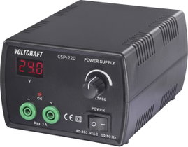 VOLTCRAFT CSP-220 Labortápegység, szabályozható 0 - 24 V/AC 1 A (max.) 24 W Kimenetek száma 1 x