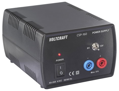 VOLTCRAFT CSP-160 Labortápegység, szabályozható 6, 12 V/DC, V/DC (max.) 6 A (max.) 72 W Kimenetek sz 2. kép