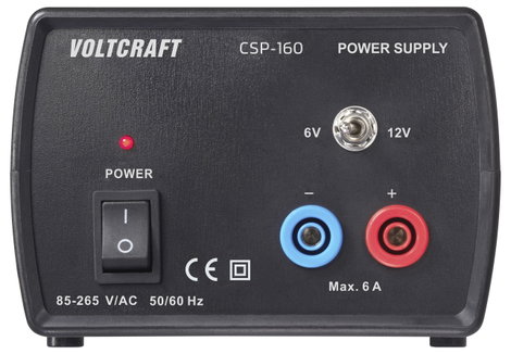 VOLTCRAFT CSP-160 Labortápegység, szabályozható 6, 12 V/DC, V/DC (max.) 6 A (max.) 72 W Kimenetek sz 3. kép
