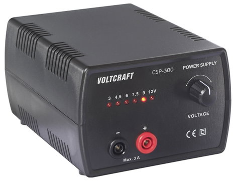 VOLTCRAFT CSP-300 Labortápegység, szabályozható 3, 4.5, 6, 7.5, 9, 12 V, V, V, V, V, V (max.) 3 A (m 2. kép