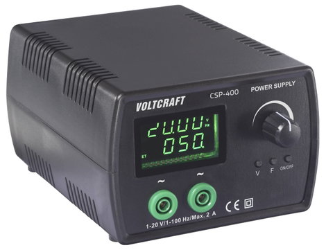VOLTCRAFT CSP-400 Labortápegység, szabályozható 1 - 20 V/AC 1 - 2 A 40 W Kimenetek száma 1 x 2. kép