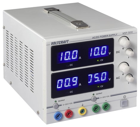 VOLTCRAFT MSP-3010 Labortápegység, szabályozható 0 - 30 V/AC 0 - 10 A 600 W Alj, 4 mm Kimenetek szám 2. kép