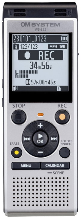 OM System WS-882 Digitális diktafon Felvétel időtartam (max.) 1040 óra Ezüst
