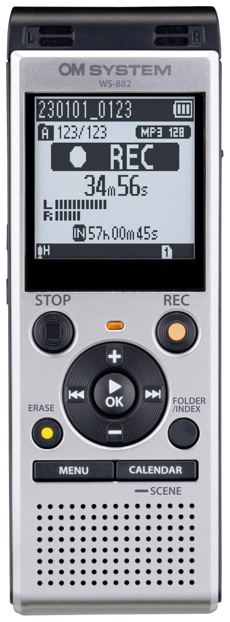 OM System WS-882 Digitális diktafon Felvétel időtartam (max.) 1040 óra Ezüst