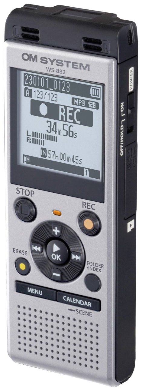 OM System WS-882 Digitális diktafon Felvétel időtartam (max.) 1040 óra Ezüst 2. kép