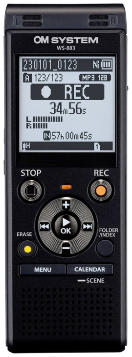 OM System WS-883 Digitális diktafon Felvétel időtartam (max.) 2080 óra Fekete