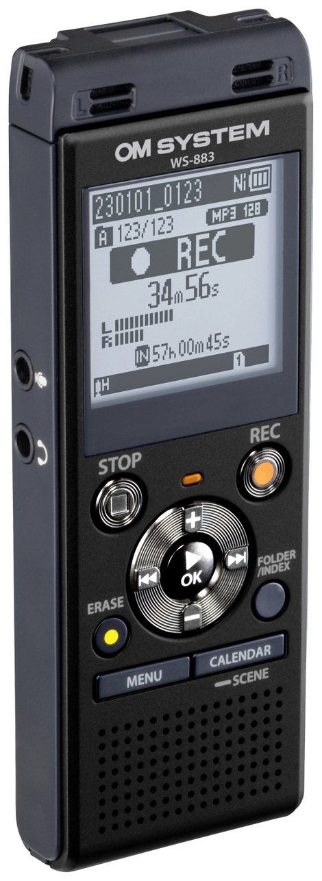 OM System WS-883 Digitális diktafon Felvétel időtartam (max.) 2080 óra Fekete 3. kép