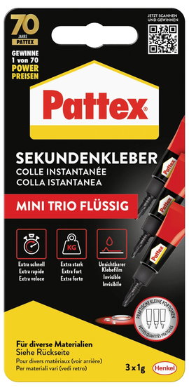 Pattex mini pillanatragasztó készlet 3x1g Pattex Mini Trio PSMT2