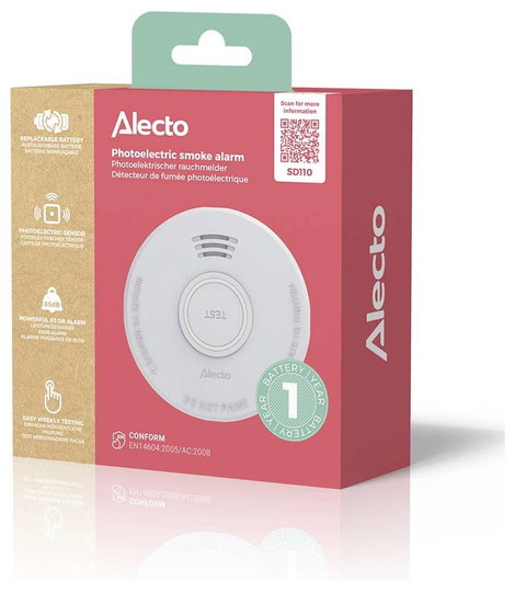 Alecto SD110 Füstjelző Elemekről üzemeltetett (Ø x Ma) 101 mm x 36 mm 7. kép