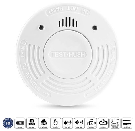 Alecto SD1010 Füstjelző 10 éves elemélettartammal Elemekről üzemeltetett (Ø x Ma) 102 mm x 35 mm 4. kép