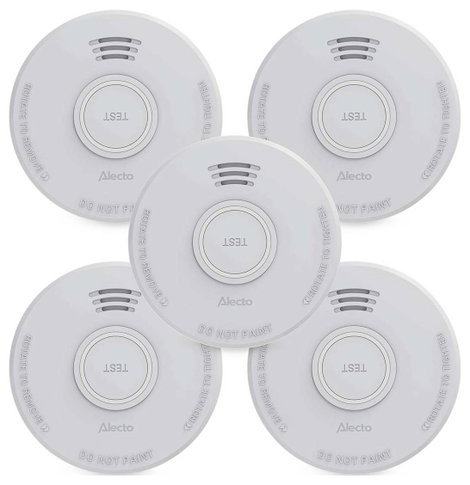 Alecto SD110 5X Füstjelző Elemekről üzemeltetett (Ø x Ma) 101 mm x 36 mm 2. kép