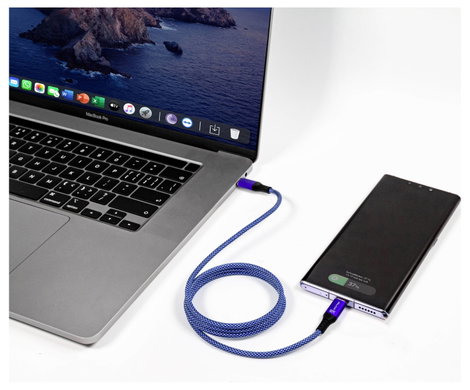 Smrter USB töltőkábel USB-C® dugó 1 m Kék MAGNETO_C2C_BL_R 6. kép