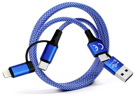 Smrter USB töltőkábel USB-C® dugó, USB-A dugó, Apple Lightning dugó 1 m Kék SMRTER_MAGNETO_ULT_BL 3. kép