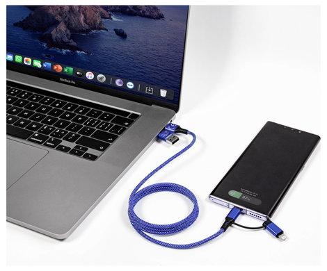 Smrter USB töltőkábel USB-C® dugó, USB-A dugó, Apple Lightning dugó 1 m Kék SMRTER_MAGNETO_ULT_BL 5. kép
