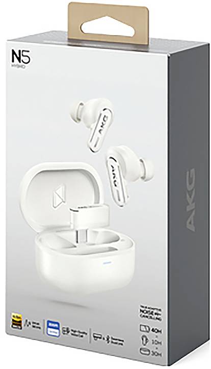 AKG AKGN5HYBRIDWHT In Ear headset Bluetooth®, Vezeték nélküli Fehér 13. kép