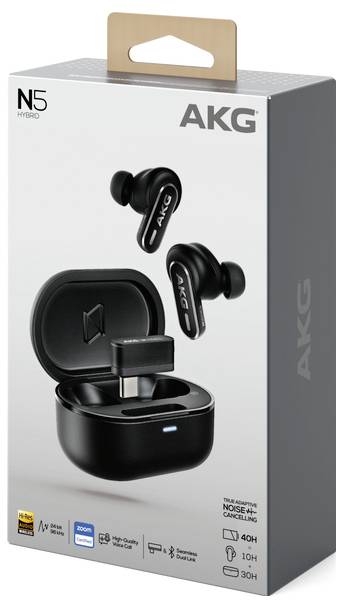 AKG AKGN5HYBRIDBLK In Ear headset Bluetooth®, Vezeték nélküli Fekete 13. kép