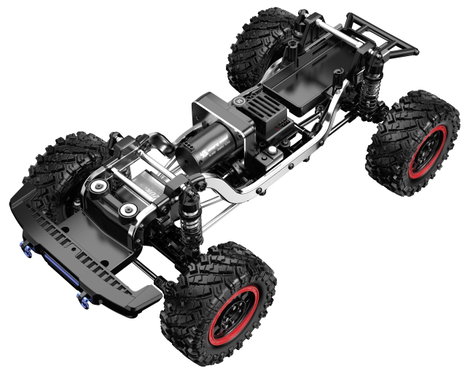 MJX Fekete-piros Brushless 1:12 RC modellautó Elektro Crawler 4WD RtR 2,4 GHz Akkuval és töltőkészül 7. kép
