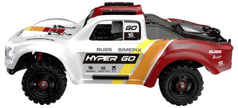 MJX Fehér-piros Brushless 1:14 RC modellautó Elektro Short Course 4WD RtR 2,4 GHz Akkuval és töltőké 4. kép