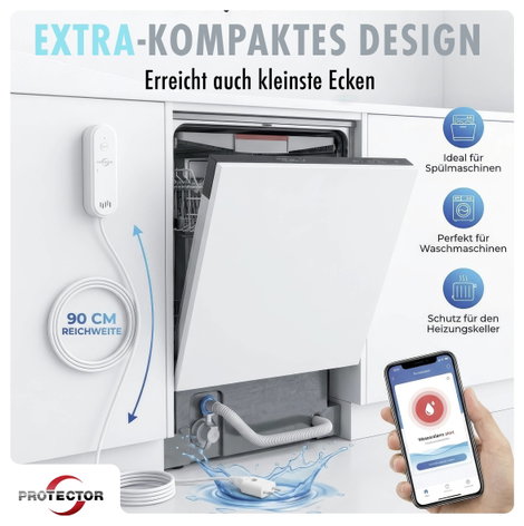 Protector 15044 WA-2 Vízjelző WiFi riasztástovábbítással app vezérléssel Elemekről üzemeltetett 3. kép