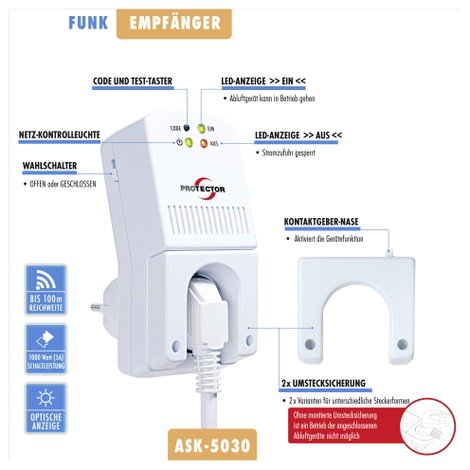 Protector Vezeték nélküli szellőzés vezérlő ASK-5030 1800 W 5. kép