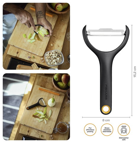 Fiskars 1079908 FF Zöldséghámozó, Forgópenge, Ergonomikus Nyél 2. kép