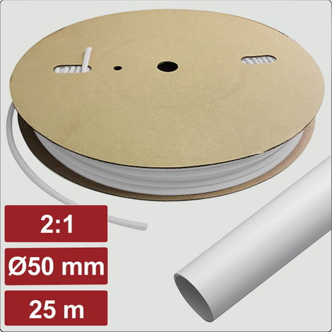 Electronic Garage EG25CA037 Zsugorcső ragasztóval Fehér 50 mm 25 mm Zsugorodási arány:2:1 25 m