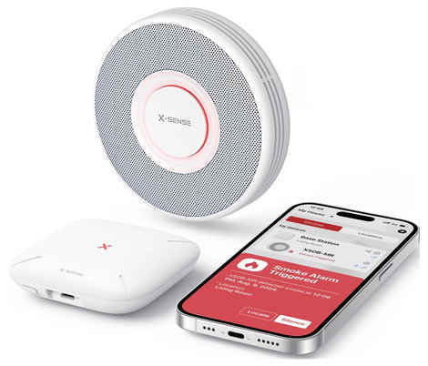 X-Sense XS0B-MR Füstjelző app vezérléssel, Hálózatba köthető Elemekről üzemeltetett (Ø x Ma) 110 mm 2. kép