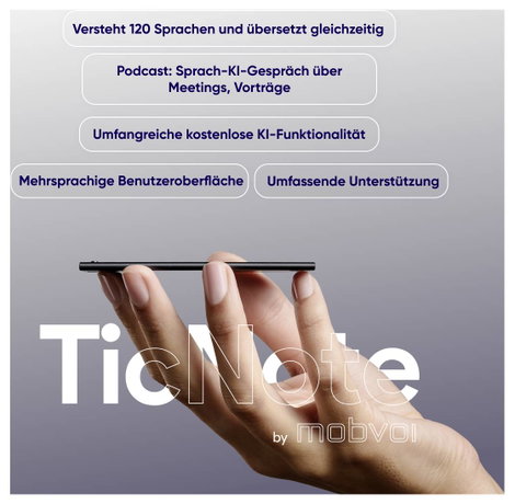 mobvoi 13391 #####KI Sprachrekorder Felvétel időtartam (max.) 434 óra Szürke #####inkl. Software / A 16. kép
